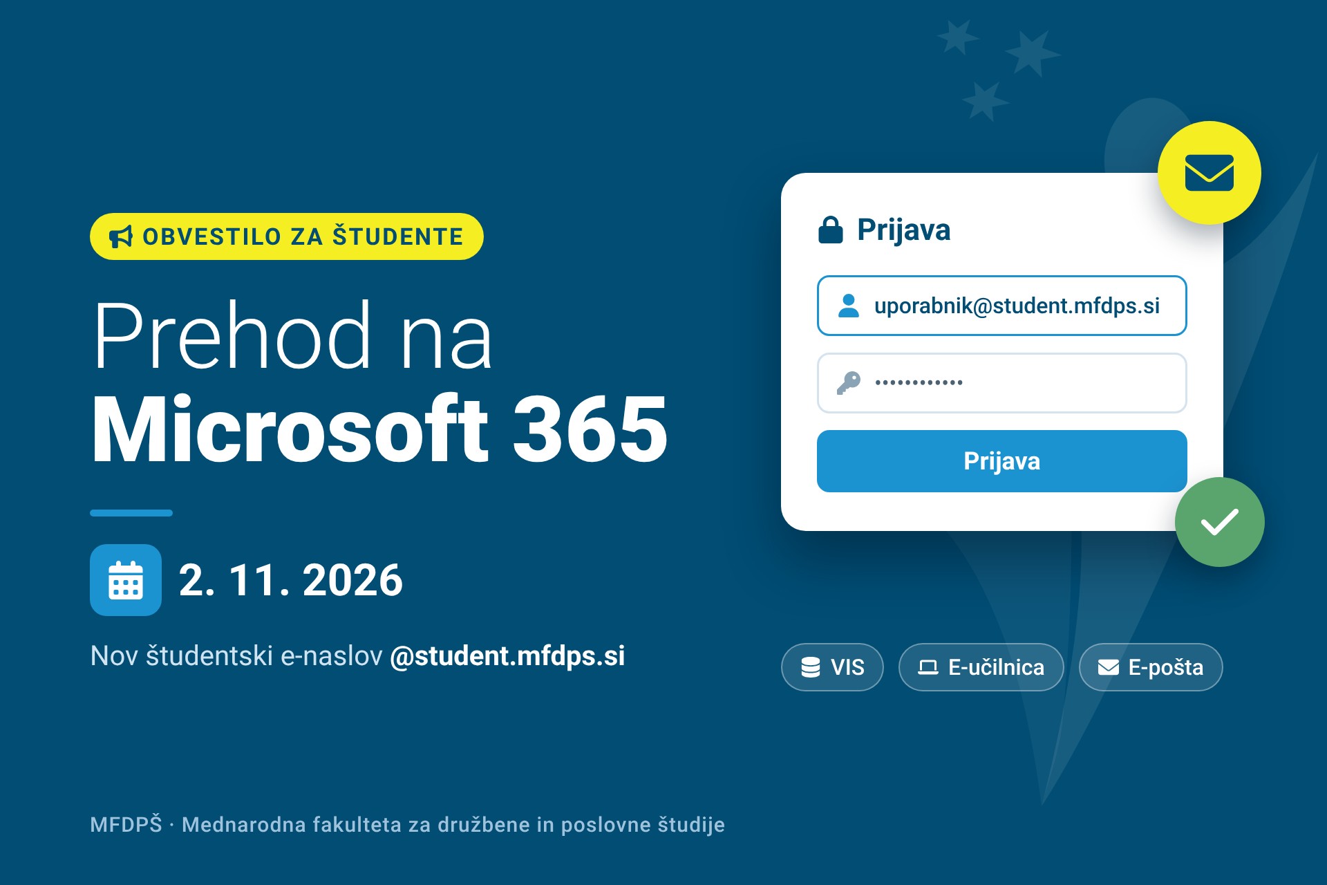 Obvestilo o prehodu na Microsoft 365